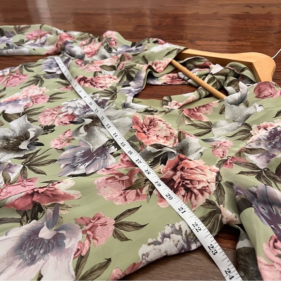 INC international concepts Floral V-Neck Dress - Zip and tie back, size XL - Picture 9 of 14